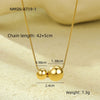 Fashion Stainless Steel Hollow Ball Pendant Necklace Vacuum Electroplated For Women