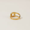 Fashion Stainless Steel Imitation Pearl U Shaped Women's Ring Hand Jewelry