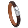 Fashion Stainless Steel Inverted Magnetic Buckle Leather Bracelet Nhpk142786