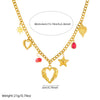 Fashion Stainless Steel Jewelry Necklace With Goldplated Hollow Love And Fivepointed Star Shapes Electroplated Design