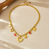 Fashion Stainless Steel Jewelry Necklace With Goldplated Hollow Love And Fivepointed Star Shapes Electroplated Design