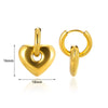 Fashion Stainless Steel 18K Gold Heartshaped And Starpatterned Women's Earrings Set