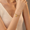 Fashion Stainless Steel 18K Gold Inlaid Zircon And Natural Stone Stars Titanium Steel Women's Bracelet With Electroplating