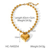 Fashion Stainless Steel Love Women's Necklace With Peach Heart Pendant And Ball Chain Titanium Steel Electroplating