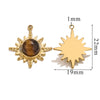 Fashion Stainless Steel Natural Stone Tiger Eye Stone Classic Eight Mans Star Element Titanium Steel Flower Pendant Electroplated 18K Gold Diy Necklace Earrings Accessories