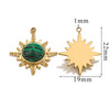 Fashion Stainless Steel Natural Stone Tiger Eye Stone Classic Eight Mans Star Element Titanium Steel Flower Pendant Electroplated 18K Gold Diy Necklace Earrings Accessories