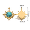 Fashion Stainless Steel Natural Stone Tiger Eye Stone Classic Eight Mans Star Element Titanium Steel Flower Pendant Electroplated 18K Gold Diy Necklace Earrings Accessories