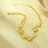 Fashion Stainless Steel Necklace With 18K Gold Electroplating And Round Shape