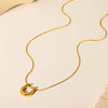 Fashion Stainless Steel Necklace With U Shaped Titanium Steel Pendant 18K Gold Plated By Vacuum Real Gold Electroplating In Pvd Furnace For Women