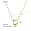 Fashion Stainless Steel Necklace With U Shaped Titanium Steel Pendant 18K Gold Plated By Vacuum Real Gold Electroplating In Pvd Furnace For Women