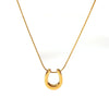 Fashion Stainless Steel Necklace With U Shaped Titanium Steel Pendant 18K Gold Plated By Vacuum Real Gold Electroplating In Pvd Furnace For Women