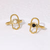 Fashion Stainless Steel Open Ring With Fatima's Hand And Devil's Eye 18K Gold Plated For Women Electroplated