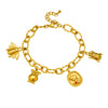 Fashion Stainless Steel Oshaped Chain Animal Cartoon Characters Pendant Bracelet With 18K Goldplated Electroplating For Women