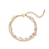 Fashion Stainless Steel Pearl Natural Stone Women's Bracelet With Electroplating Treatment
