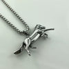 Fashion Stainless Steel Pendant Necklace Unisex Retro Style With Doll Pattern And Casting Polishing Process