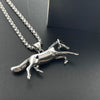 Fashion Stainless Steel Pendant Necklace Unisex Retro Style With Doll Pattern And Casting Polishing Process