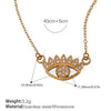 Fashion 316L Stainless Steel Pendant Necklace With Devil's Eye And Butterfly Moon Inlaid Rhinestone Electroplated