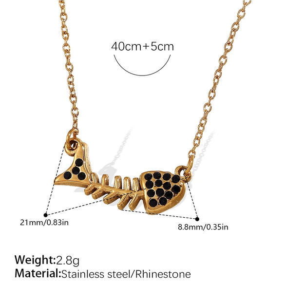 Fashion 316L Stainless Steel Pendant Necklace With Devil's Eye And Butterfly Moon Inlaid Rhinestone Electroplated