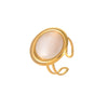 Fashion Stainless Steel Ring Earrings Set Electroplated Geometric Style For Women