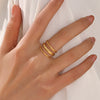 Fashion Stainless Steel Ring Geometric Style 18K Gold Plated