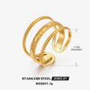 Fashion Stainless Steel Ring Geometric Style 18K Gold Plated