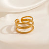 Fashion Stainless Steel Ring Geometric Style 18K Gold Plated