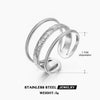 Fashion Stainless Steel Ring Geometric Style 18K Gold Plated