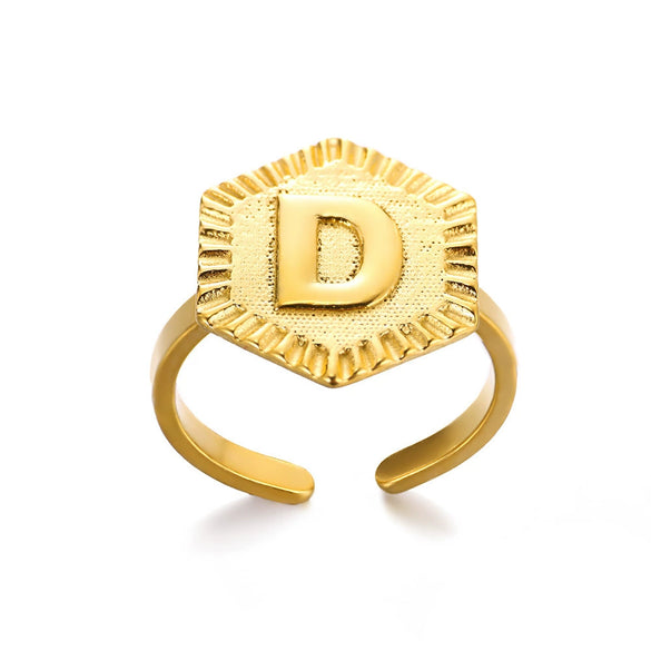 Fashion Stainless Steel Ring With Letters Numbers Text Electroplated Accessories