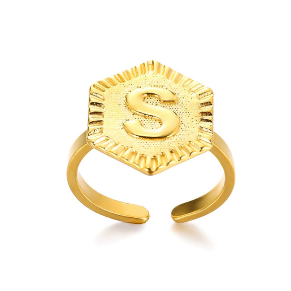 Fashion Stainless Steel Ring With Letters Numbers Text Electroplated Accessories