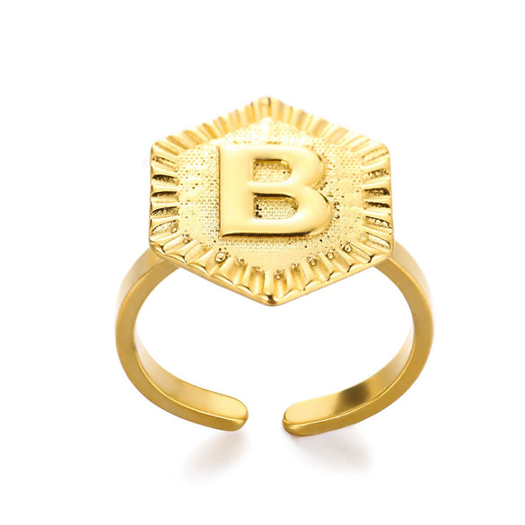 Fashion Stainless Steel Ring With Letters Numbers Text Electroplated Accessories