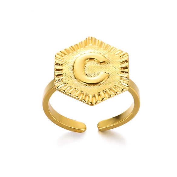 Fashion Stainless Steel Ring With Letters Numbers Text Electroplated Accessories