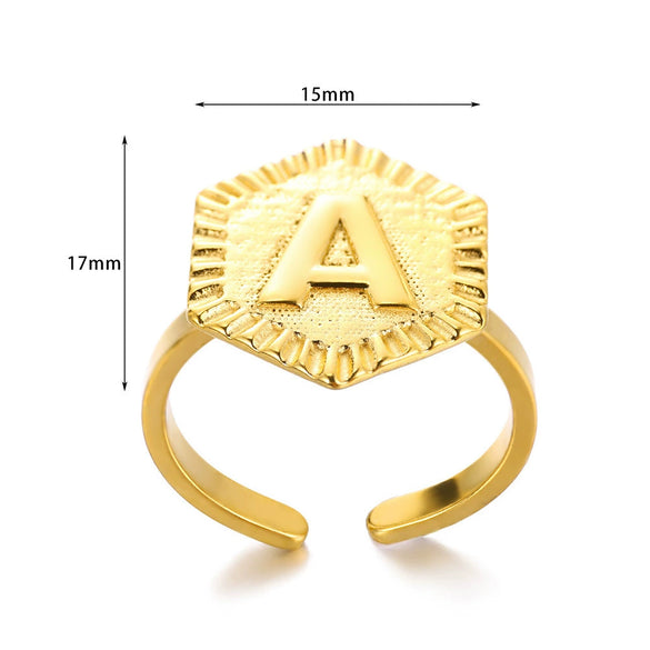 Fashion Stainless Steel Ring With Letters Numbers Text Electroplated Accessories