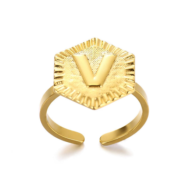 Fashion Stainless Steel Ring With Letters Numbers Text Electroplated Accessories