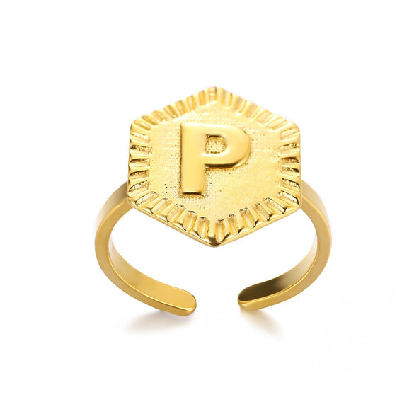 Fashion Stainless Steel Ring With Letters Numbers Text Electroplated Accessories