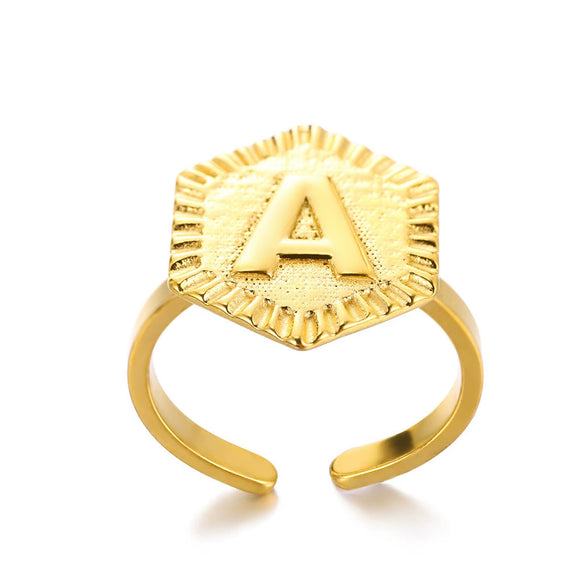 Fashion Stainless Steel Ring With Letters Numbers Text Electroplated Accessories