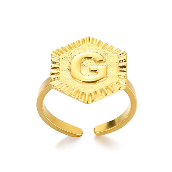 Fashion Stainless Steel Ring With Letters Numbers Text Electroplated Accessories