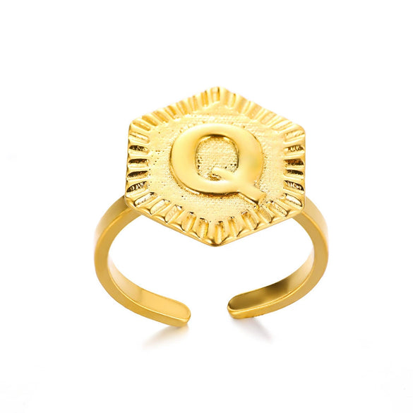 Fashion Stainless Steel Ring With Letters Numbers Text Electroplated Accessories
