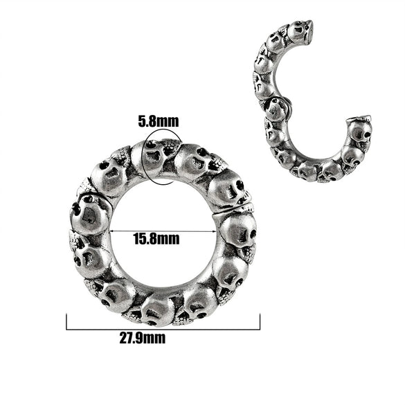 Fashion Stainless Steel Skull Totem Geometric Electroplated Auricle Earlobe Earrings