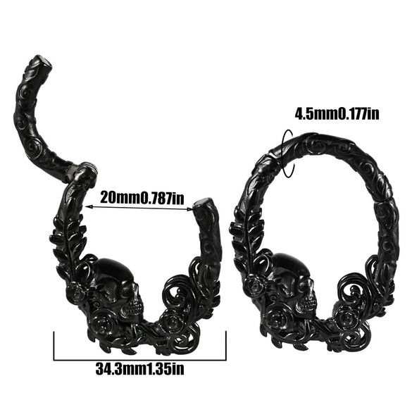 Fashion Stainless Steel Skull Totem Geometric Electroplated Auricle Earlobe Earrings
