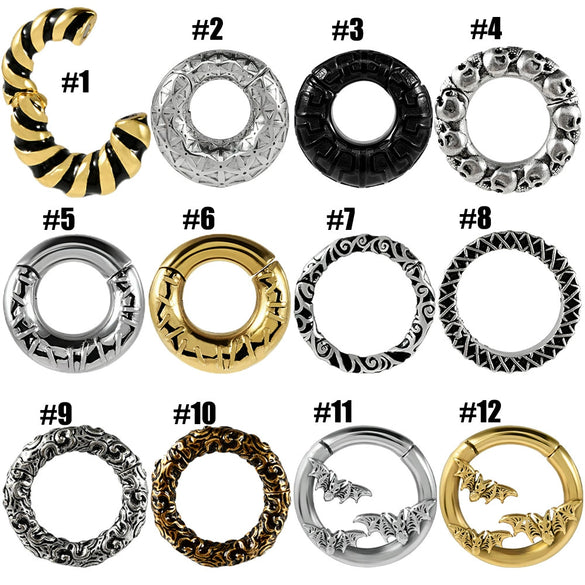 Fashion Stainless Steel Skull Totem Geometric Electroplated Auricle Earlobe Earrings