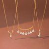 Fashion Stainless Steel Teardrop Pendant Necklace With Zircon Inlay Geometric Ins Style Vacuum Plated Light Luxury Jewelry
