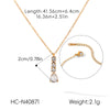 Fashion Stainless Steel Teardrop Pendant Necklace With Zircon Inlay Geometric Ins Style Vacuum Plated Light Luxury Jewelry