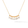 Fashion Stainless Steel Teardrop Pendant Necklace With Zircon Inlay Geometric Ins Style Vacuum Plated Light Luxury Jewelry