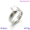 Fashion Stainless Steel Zircon Fourclaw Ring Set With Diamonds Geometric Style For Women And Couples
