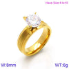 Fashion Stainless Steel Zircon Fourclaw Ring Set With Diamonds Geometric Style For Women And Couples