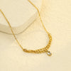 Fashion Stainless Steel Zircon Necklace Electroplated For Women