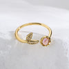 Fashion Star Fish Tail Copper Gold Plated Zircon Open Ring 1 Piece