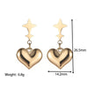 1 Pair Fashion Star Heart Shape Plating 304 Stainless Steel Gold Plated Earrings
