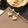 1 Pair Fashion Star Heart Shape Plating 304 Stainless Steel Gold Plated Earrings