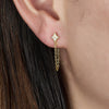 Fashion Star Women's Silver Earrings Inlaid Zircon Geometric Style